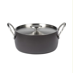 Serax - Marmite basse D24cm anti adhésive induction Pure Cookware Ebony black, Pascale Naessens