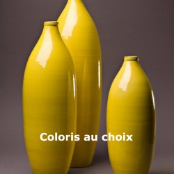 Bouteille design, vase design céramique Sud jaune, Bernex