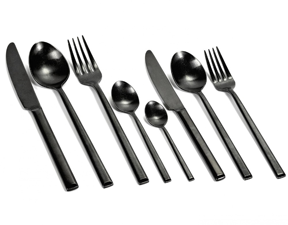 Set De 4 Couverts En Acier Inoxydable 18/10 LEKOCH - Design Moderne, Couleur Dorée - Pour 1 Personne