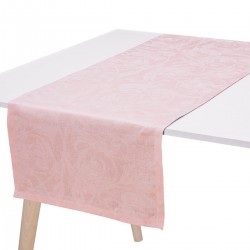 Chemin de table pur lin Tivoli Poudre, Le Jacquard Français