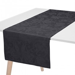 Chemin de table pur lin Tivoli Onyx, Le Jacquard Français