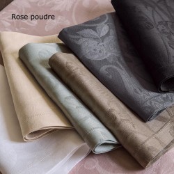 Serviettes de table Tivoli Rose poudre pur lin, Le Jacquard Français