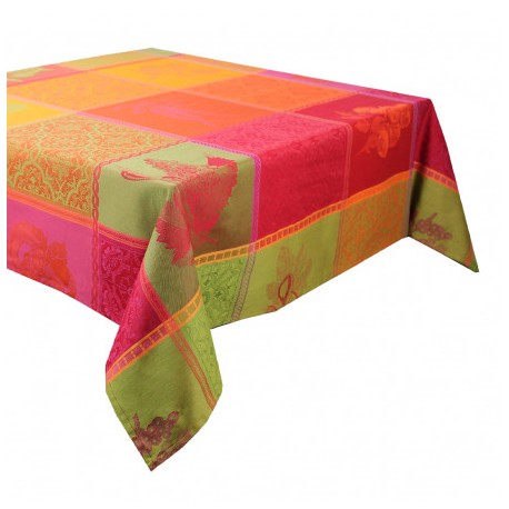 NAPPE MADRAS PVC RONDE D 180 CM ORANGE