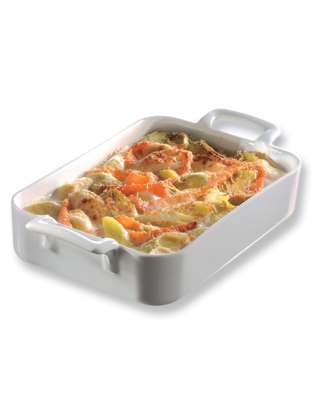 Plat four rectangulaire profond en porcelaine, Revol 