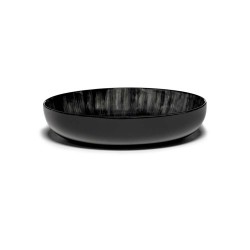 Serax Dé Ann Demeulemeester - Coffret de 2 Assiettes hautes en porcelaine 18.5cm Blanc/Noir VC