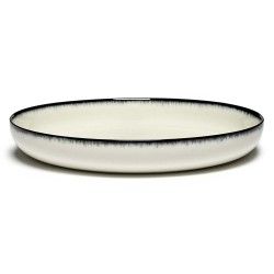 Serax Dé Ann Demeulemeester - Plat de service en porcelaine 27cm Blanc/Noir VA