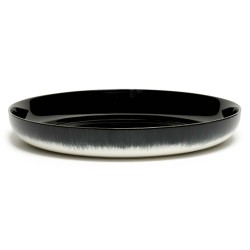 Plat de service en porcelaine Serax Dé Ann Demeulemeester 27cm Blanc/Noir VB