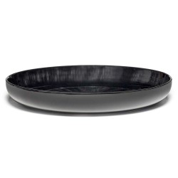 Serax Dé Ann Demeulemeester - Plat de service en porcelaine 27cm Blanc/Noir VC