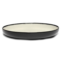 Plat de service en porcelaine Serax Dé Ann Demeulemeester 27cm Blanc/Noir VD