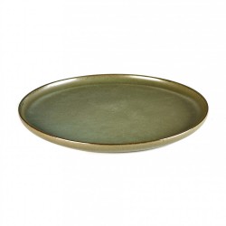 Assiette plate 24 cm grès émaillé Surface Camo Green, Serax par Sergio Herman