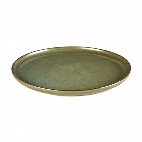 Assiette plate 24 cm grès émaillé Surface Camo Green, Serax par Sergio Herman