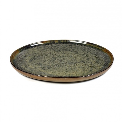 Assiette plate 24 cm grès émaillé Surface Indi Grey, Serax par Sergio Herman