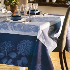 Serviettes de table coton Bio Hortensias Bleu, Garnier-Thiébaut  2
