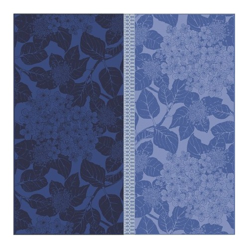 Serviettes de table coton Bio Hortensias Bleu, Garnier-Thiébaut