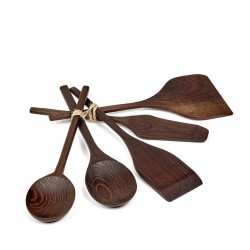 Set de 5 cuillères, spatules et pelle en bois, Pure - Pascale Naessens, Serax