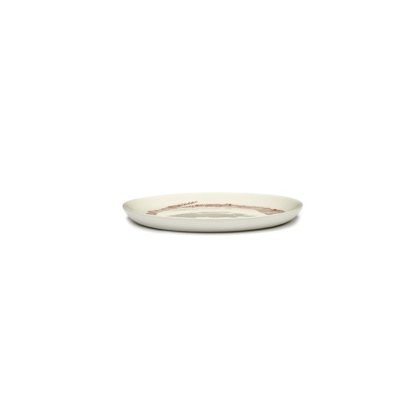 Serax Feast Ottolenghi - Assiettes dessert grès 22.5cm Tourbillon Blanc/Rouge