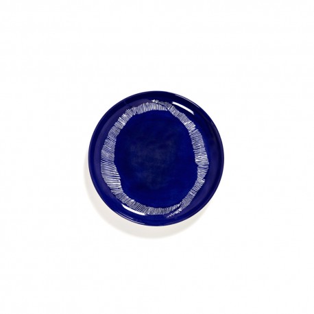 Serax Feast Ottolenghi - Assiettes dessert grès 22.5cm Tourbillon Lapis Lazuli/Blanc