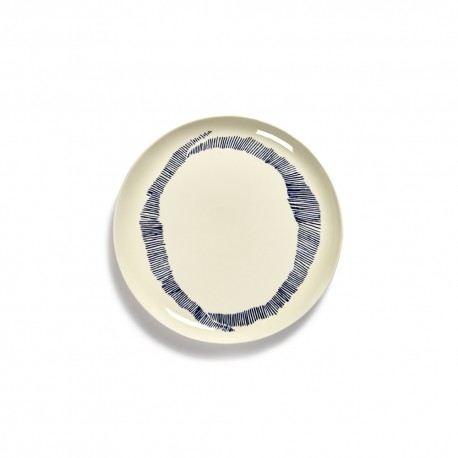 Serax Feast Ottolenghi - Assiette plate grès 26.5cm Tourbillon Blanc/Bleu