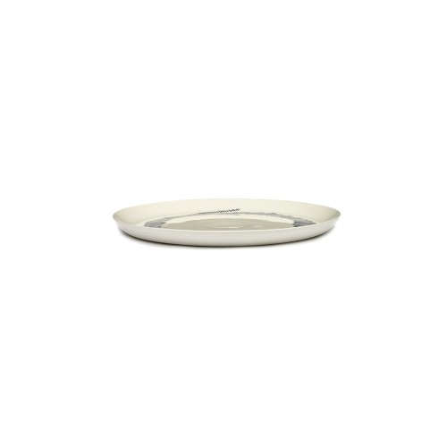 Serax Feast Ottolenghi - Assiette plate grès 26.5cm Tourbillon Blanc/Bleu
