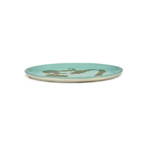 Serax - Plat rond grès 35cm Poivron Azur/Or Feast Ottolenghi 2