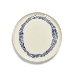 Plat rond grès 35cm Tourbillon Blanc/Bleu Feast Ottolenghi, Serax