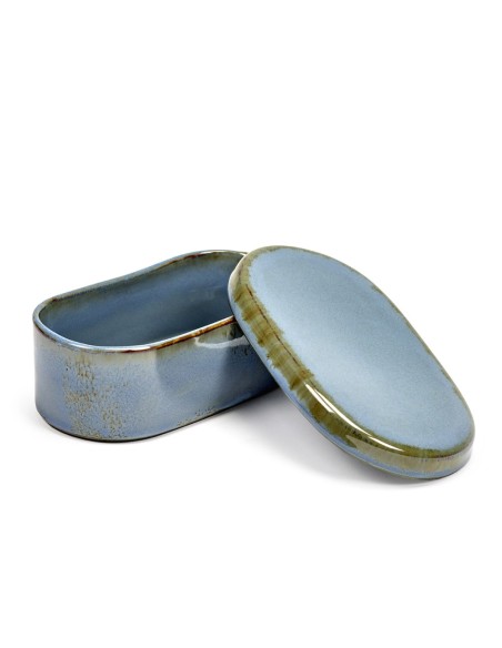 Beurrier ovale grès Terres de Rêves Smokey Blue, Anita Le Grelle - Serax