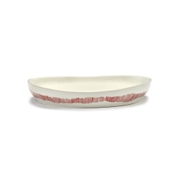 Plat rond creux grès 36cm Tourbillon Blanc/Rouge Feast Ottolenghi, Serax