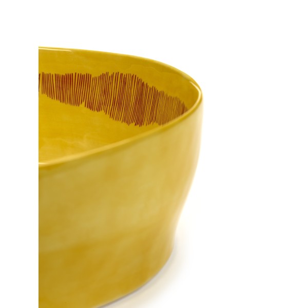 Feast Ottolenghi - Saladier grès 28.5cm Tourbillon Jaune/Rouge