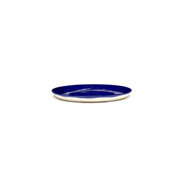 Feast Ottolenghi - Assiettes dessert grès 22.5cm Tourbillon Lapis Lazuli/Blanc, Serax