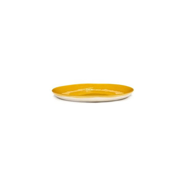 Feast Ottolenghi - Assiettes dessert grès 22.5cm Tourbillon Lapis Jaune/Blanc, Serax