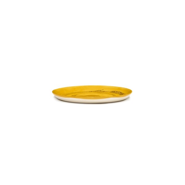 Feast Ottolenghi - Assiettes dessert grès 22.5cm Tourbillon de points Jaune/Noir, Serax