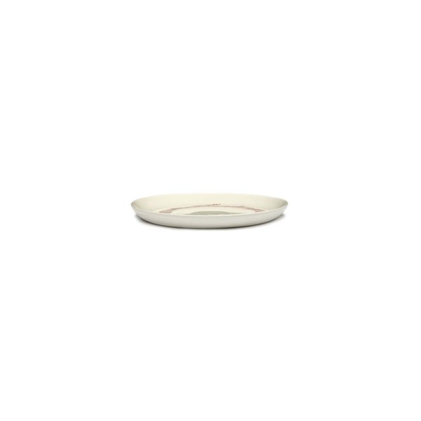 Feast Ottolenghi - Assiette dessert grès 19cm Tourbillon Blanc/Rouge