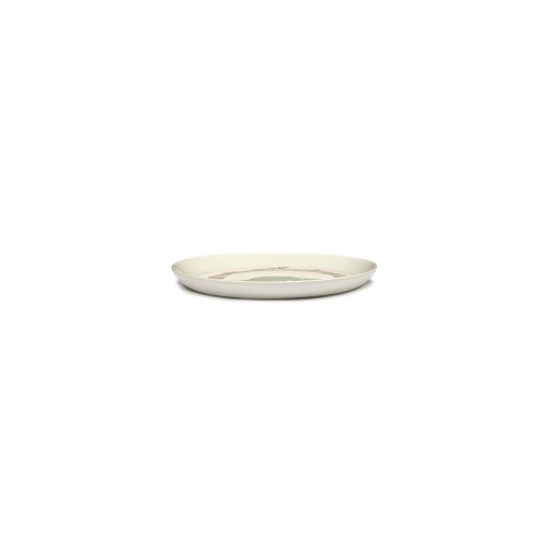 Feast Ottolenghi - Assiette dessert grès 19cm Tourbillon Blanc/Rouge