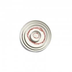 Feast Ottolenghi - Assiette dessert grès 19cm Tourbillon Blanc/Rouge, Serax