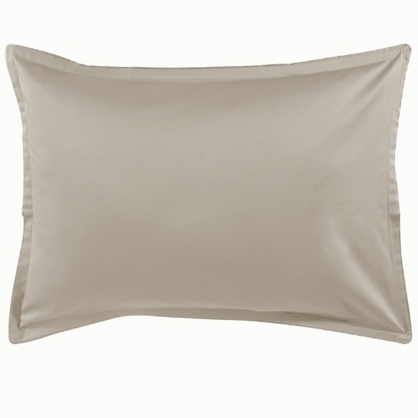 Taie rectangulaire satin de coton Bio Teophile Gazelle 	