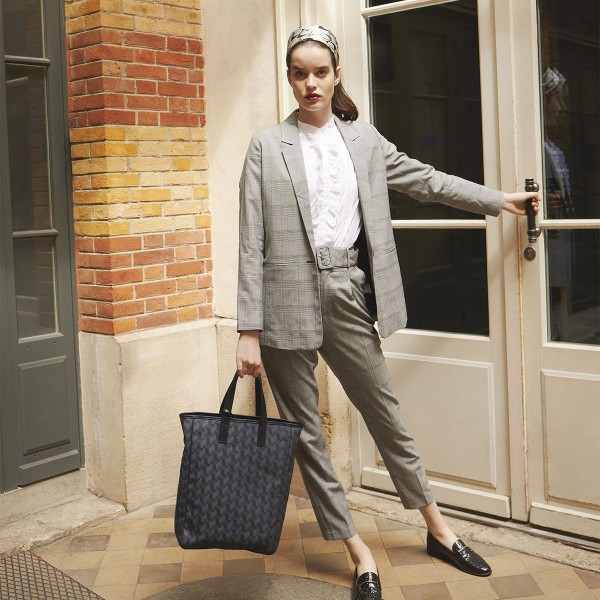 Sac cabas porté main Picto Gris, Le Jacquard Français
