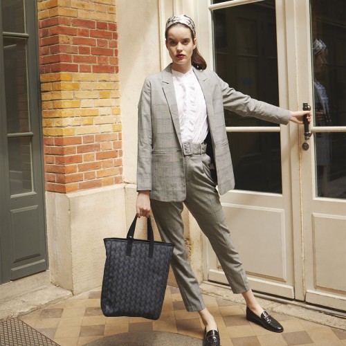 Sac cabas porté main Picto Gris, Le Jacquard Français