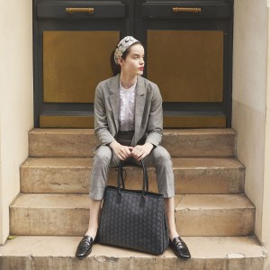 Sac cabas porté épaule Première Picto Gris, Le Jacquard Français 2