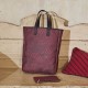 Sac cabas porté main Première Pivoine Bordeaux, Le Jacquard Français