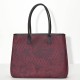 Sac cabas porté épaule Première Pivoine Bordeaux, Le Jacquard Français