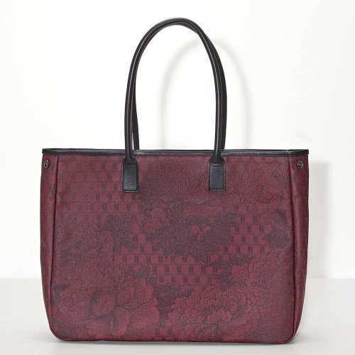 Sac cabas porté épaule Première Pivoine Bordeaux, Le Jacquard Français