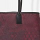 Sac cabas porté épaule Première Pivoine Bordeaux, Le Jacquard Français