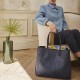 Sac cabas porté épaule Première Palme Bleu, Le Jacquard Français