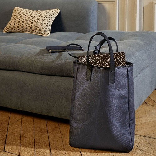 Sac cabas porté main Première Palme Bleu, Le Jacquard Français