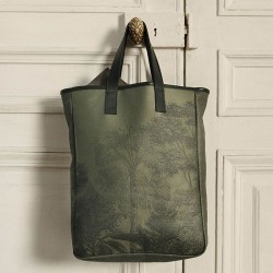 Sac cabas porté main Première Paysage Vert, Le Jacquard Français