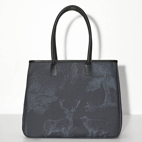 Sac cabas porté épaule Première Parc Bleu, Le Jacquard Français