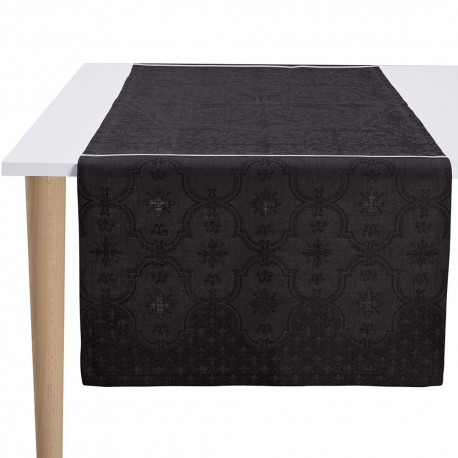 Chemin de table pur lin Armoiries Jais, Le Jacquard Français