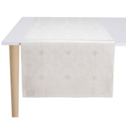 Chemin de table pur lin Armoiries Lys, Le Jacquard Français