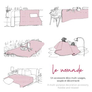 Plaid ou nappe frangée Nomade Slow Life Sable, Le Jacquard Français 2