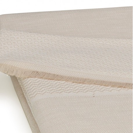 Nappe nomade coton et lin Slow Life Sable 110x180cm, Le Jacquard Français